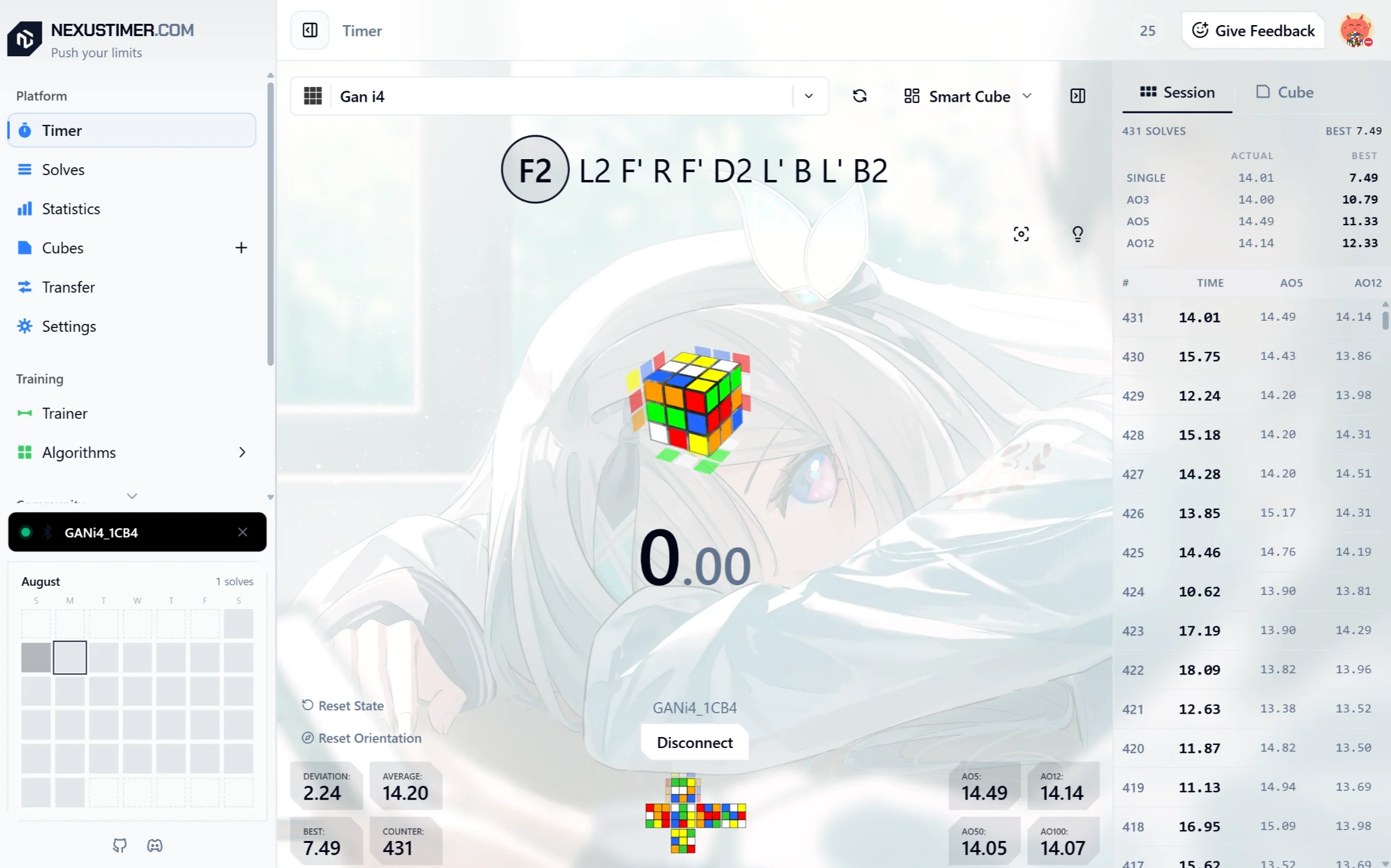 NexusTimer desktop view